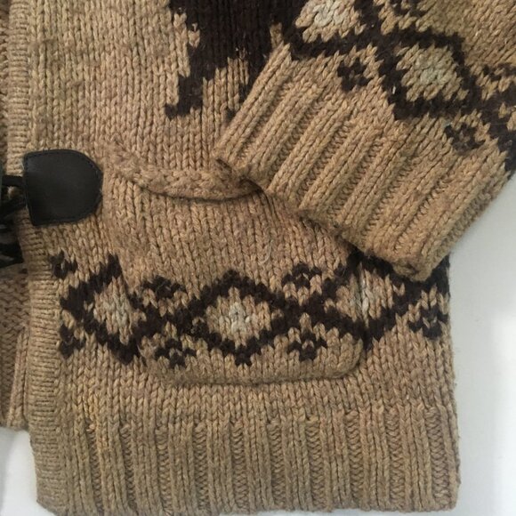 Baby Gap Button Up Knit Sweater Pockets Hooded Reindeer Moose Sz 3 Unisex Beige - Picture 6 of 15